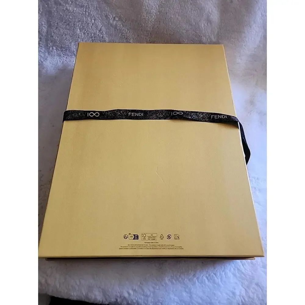 New Authentic Fendi Roma Gift Box 15.5”x 11.5” X 3” Ribbon Included Logo Classic